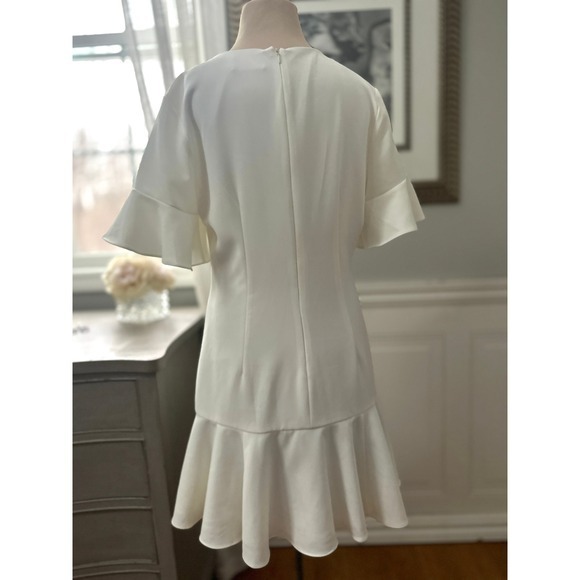 DO+BE Ruffle Mini Dress Ivory White Bachelorette Rehearsal Dinner GY0529 Size L - Picture 4 of 6